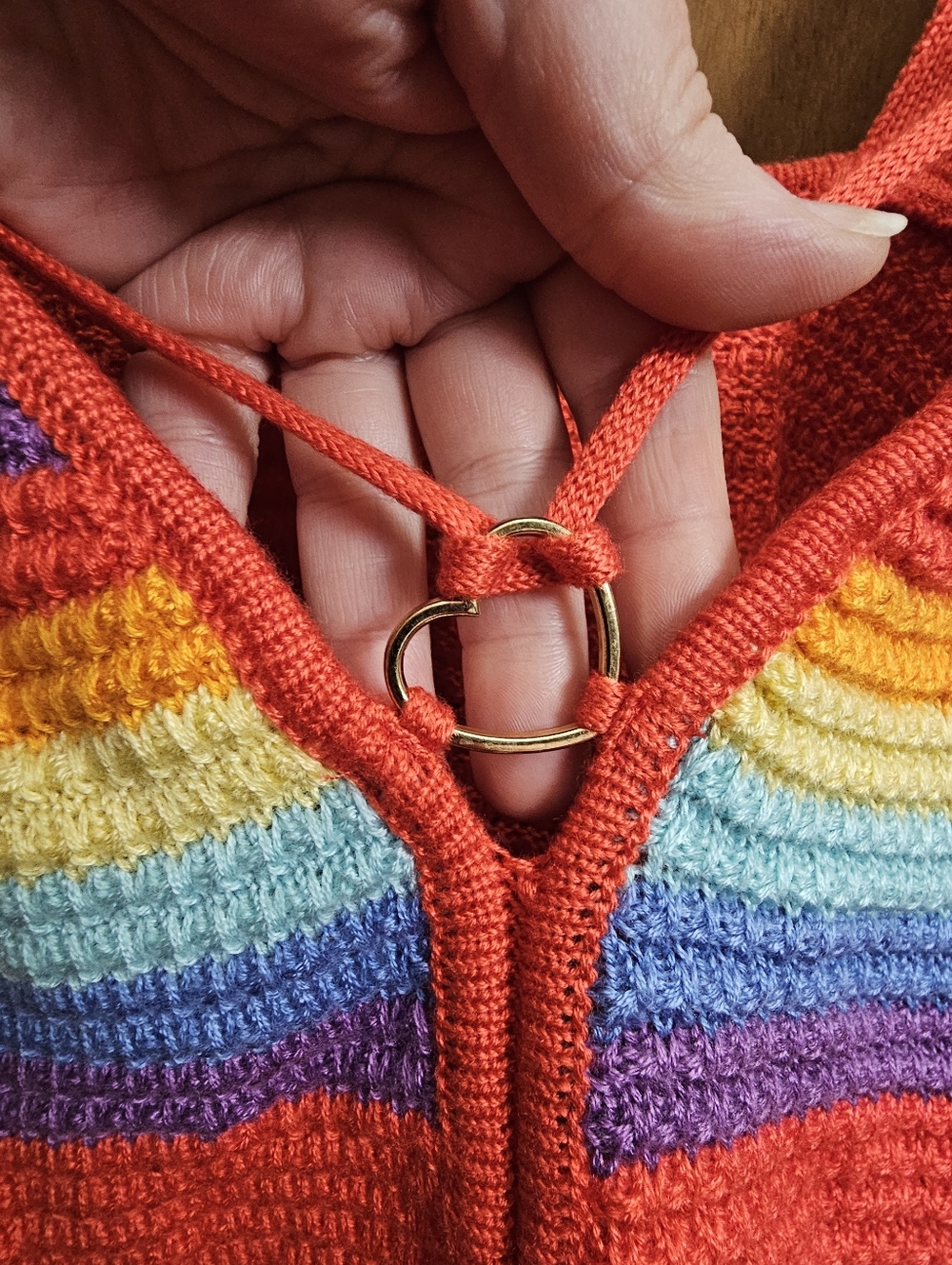 Madden NYC Juniors' Heart O Ring Crochet crop Top rainbow plus size xxl new nwt - Picture 4 of 10